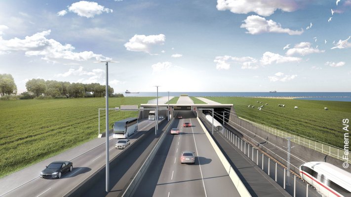 Autobahn die in einen Tunnel führt