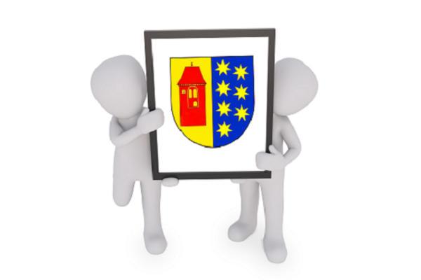 3D Figuren mit dem Wappen des Amtes Lensahn