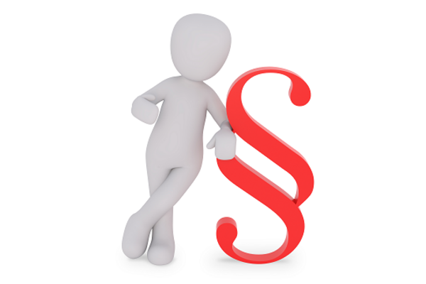 3D Figur mit Paragraphen Symbol