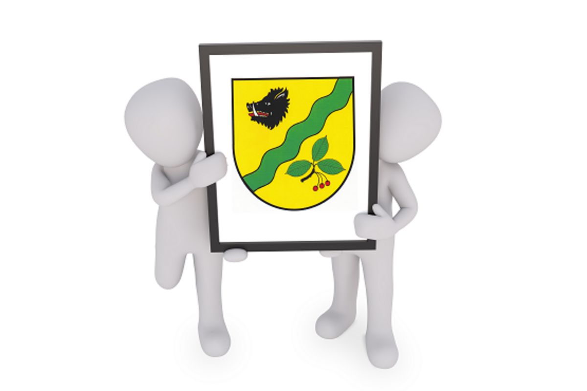 3D Figuren mit dem Wappen der Gemeinde Kabelhorst