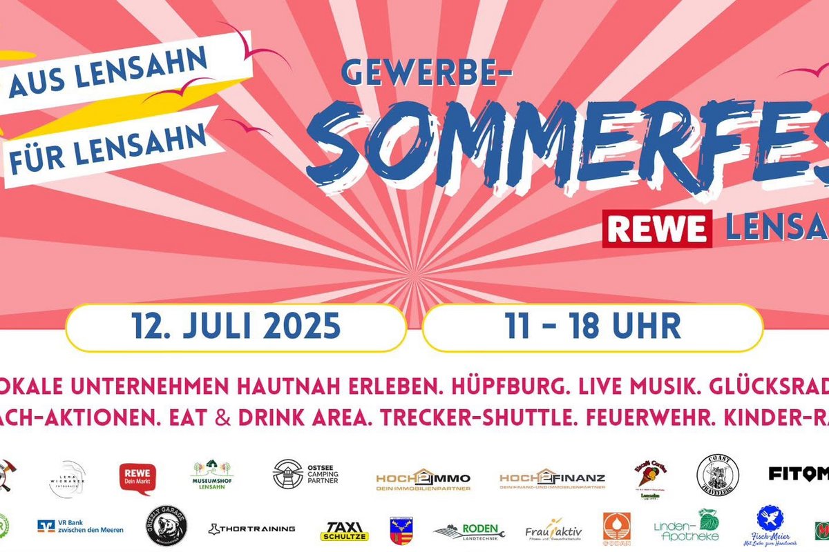 Bunter Flyer zum Gewerbesommerfest
