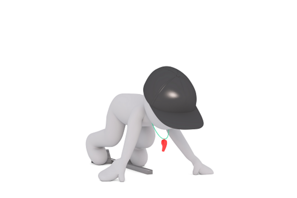 3D Figur im Startblock