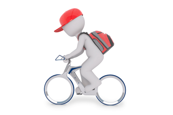 3D Figur auf dem Fahrrad